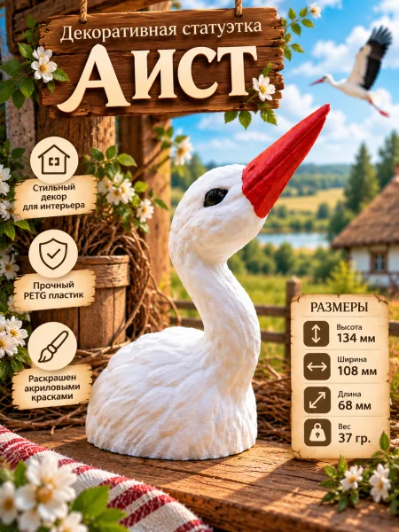 Декоративная статуэтка «Аист»