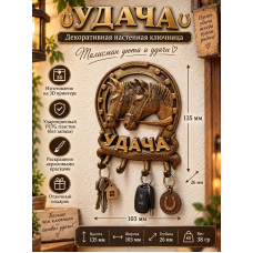 Настенная ключница М3Д «Подкова на дверь — Удача»