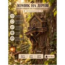 Декоративный настенный барельеф М3Д «Домик на дереве» Декоративный настенный барельеф М3Д «Домик на дереве»