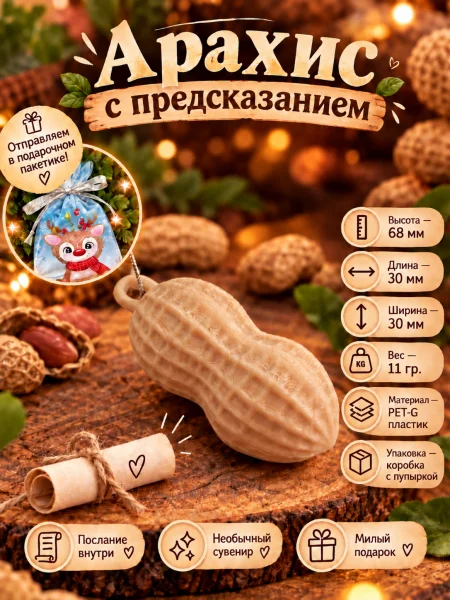 Декоративная фигурка - Арахис с предсказанием Декоративная фигурка - Арахис с предсказанием