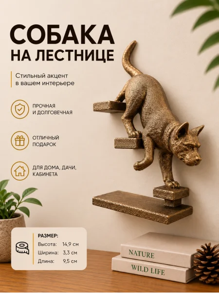 Настенный декор «Собака спускается по лестнице» Настенный декор «Собака спускается по лестнице»
