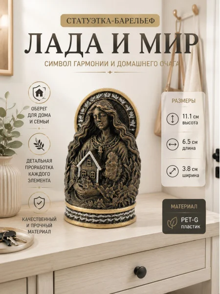 Декоративный настенный барельеф  «Лада и мир»