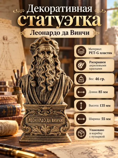 Декоративная статуэтка - Леонардо да Винчи