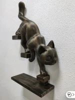 Декоративный барельеф - «Кот №2 спускается направо бронза» Декоративный барельеф - «Кот №2 спускается направо бронза»