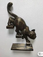 Декоративный барельеф - «Кот №2 спускается направо бронза» Декоративный барельеф - «Кот №2 спускается направо бронза»