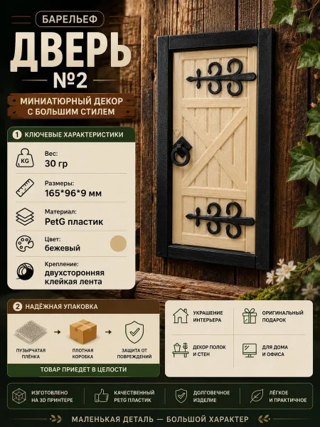 Декоративный настенный барельеф М3Д «Дверь в стене №2»