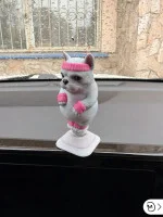 Декоративная фигурка «На пружинке — Мопс с розовой повязкой»