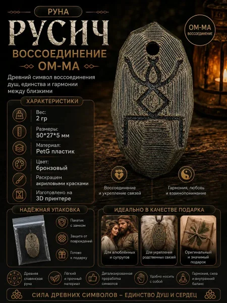 Декоративная руна М3Д «Русич — Воссоединение ОМ-МА»