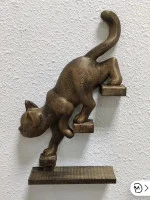 Декоративная настенная фигурка Кот спускается по лестнице Декоративная настенная фигурка Кот спускается по лестнице