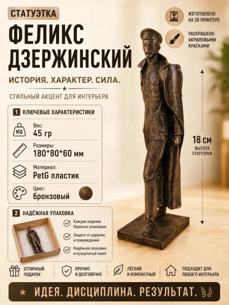 Декоративная статуэтка М3Д «Дзержинский, бронза» Декоративная статуэтка М3Д «Дзержинский, бронза»