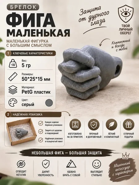 Декоративная статуэтка М3Д «Фига, 5 см»