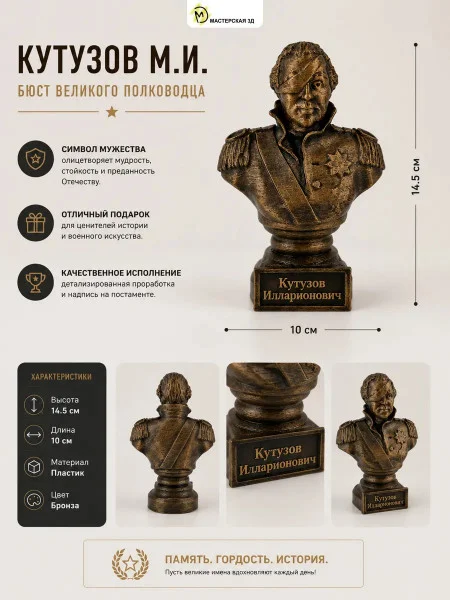 Декоративная статуэтка М3Д «Кутузов М.И» Декоративная статуэтка М3Д «Кутузов М.И»