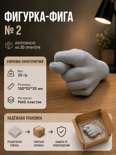 Декоративная статуэтка М3Д «Фига, 10 см»