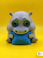 Декоративная статуэтка «Милый большой бегемот с подушкой №2»