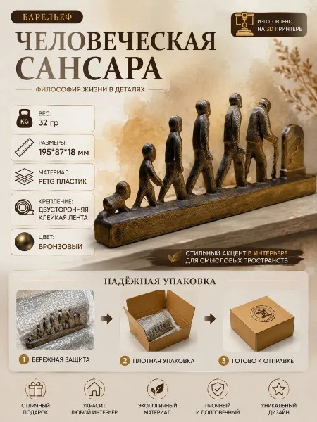 Декоративная статуэтка М3Д «Человеческая Сансара»