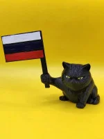 Декоративная статуэтка М3Д «Кот с флагом»