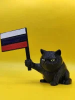 Декоративная статуэтка М3Д «Кот с флагом»