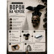 Декоративный настенный барельеф М3Д «Ворон на черепе» Декоративный настенный барельеф М3Д «Ворон на черепе»
