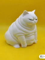 Декоративная статуэтка М3Д «Жирный кот №2 белый» Декоративная статуэтка М3Д «Жирный кот №2 белый»