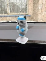 Декоративная фигурка «На пружинке — Мопс с голубой повязкой» Декоративная фигурка «На пружинке — Мопс с голубой повязкой»