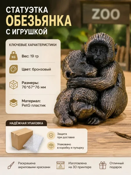 Декоративная статуэтка М3Д «Обезьянка» Декоративная статуэтка М3Д «Обезьянка»